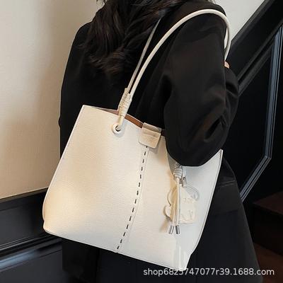 Retro Large-capacity Bag Women's 2025 New Fashion Korean Tote Bag Fashion Texture Simple Shoulder Commuter Bag