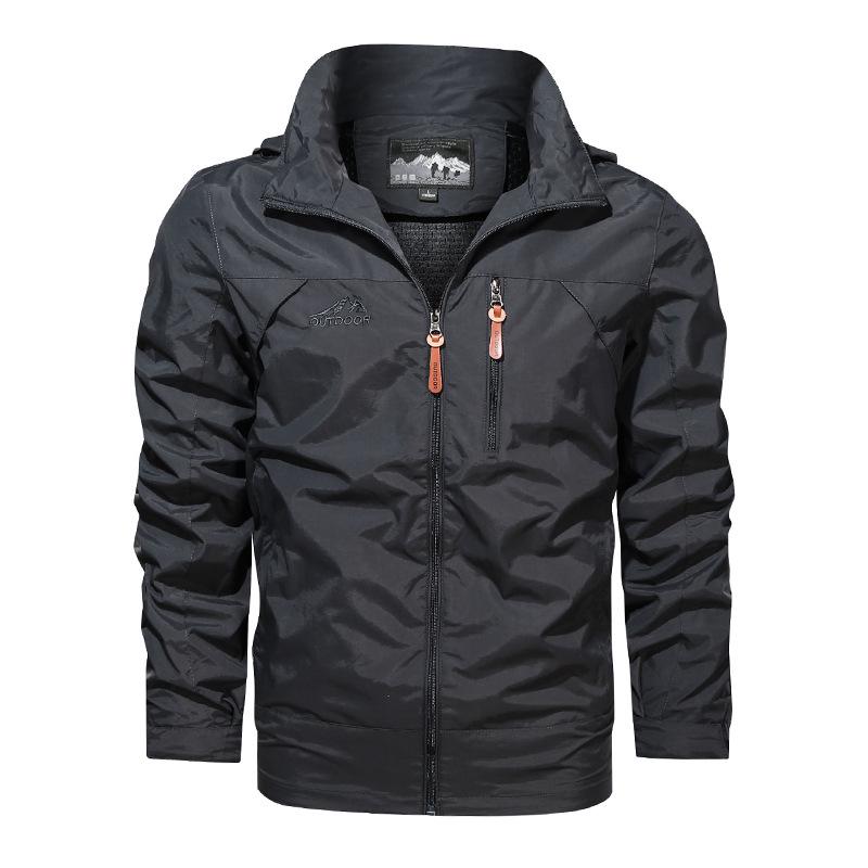 2022 Men's Plus Size Waterproof Windbreaker: Hooded, Windproof, Spring/Autumn Jacket