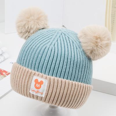 Chapéu de bebê Outono e inverno Chapéu de lã para bebê Camada dupla 1-3 anos de idade Chapéu de malha para meninos e meninas Chapéu infantil para adultos