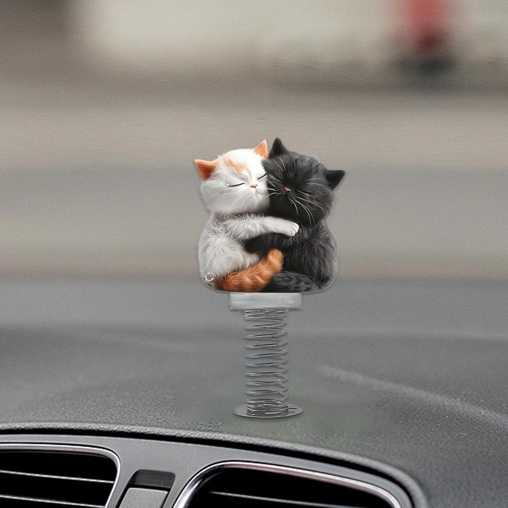 Figurka na deskę rozdzielczą samochodu - Kształt kota 2D Akrylowa dekoracja wnętrza samochodu, Figurka do wnętrza auta