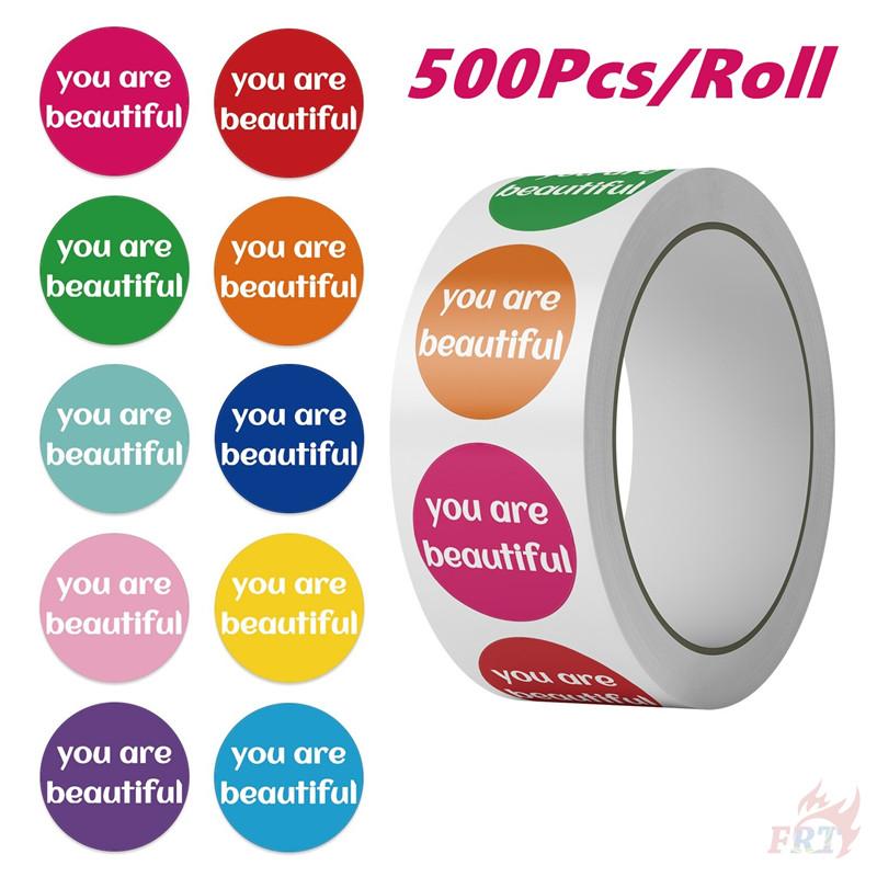 500Pcs/Roll Colorful Labels. You Are Beautiful Kids Rewards Stickers - DIY Scrapbooks Album Decor Sealing Label Decals