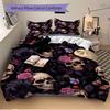 3pcs Skull Floral Pattern Bedding Set, Ideal for Home Use, Suitable for Bedroom Decor (1*Duvet Cover + 1/2*Pillowcases, No Core) Yy250821189