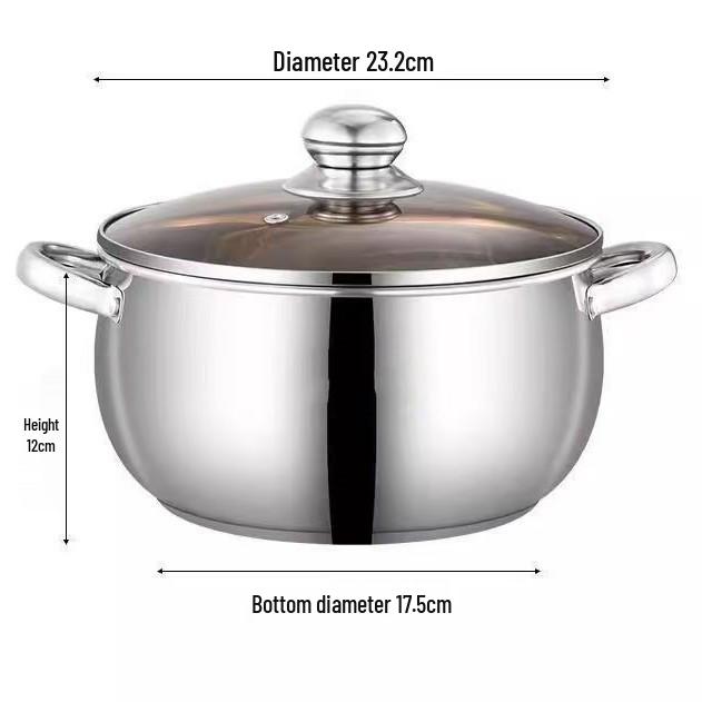 Thickened Stainless Steel Composite Bottom Stew Pot for Camping and Household Use