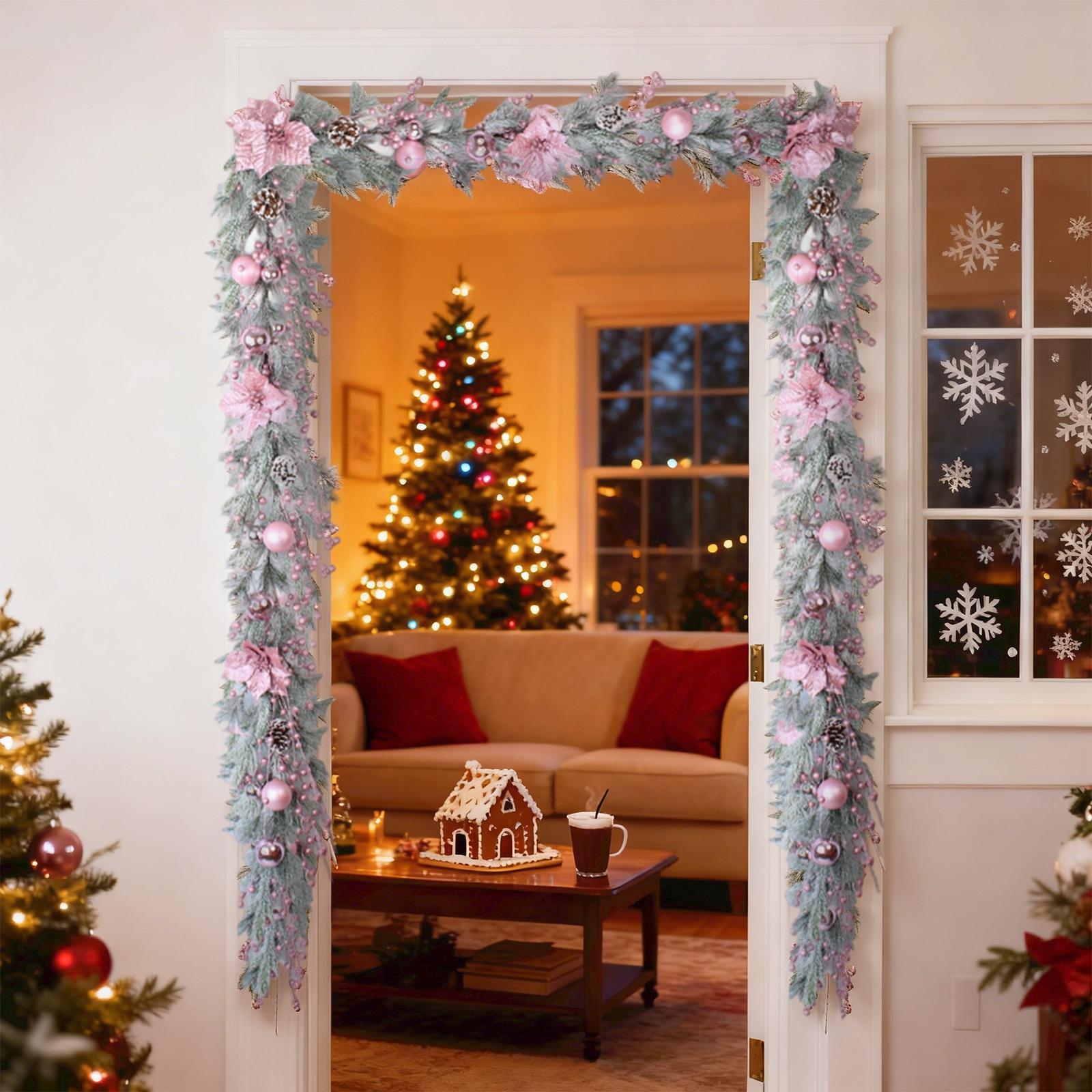 

Christmas Flowers, Electroplated Balls, Snow, Frost, Vines One Size