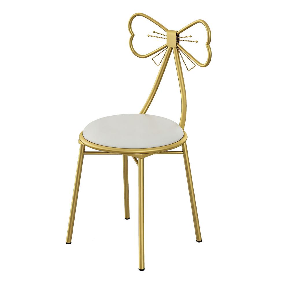 Makeup Stool Chair with Removable Backrest Soft Cushion PU Lther Vanity Chair for Bedroom Vanity