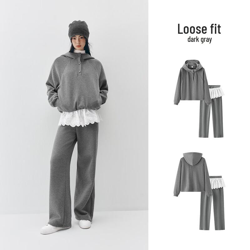 Semir Damen Fleece Sportliches Kapuzen-Zweiteiler-Set