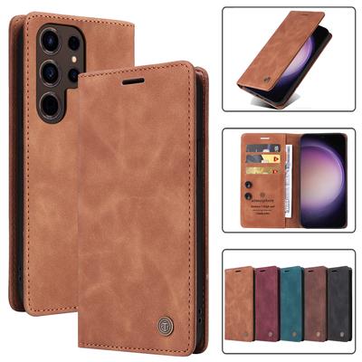 Ultradünne Leder-Klapphülle für Samsung Galaxy S26 S25 S24 S23 FE S22 Ultra S21 S20 Plus Note 20 5G Business-Geldbörse Handyhülle