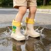 Unisex Kids Non-Slip Waterproof Frog Pattern Rain Boots with Drawstring