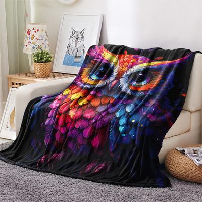 Owl Print Flannel Blanket, High Quality Comfortable for All Seasons, Home Decor, Warmth and Comfort, Perfect for Christmas Gifts