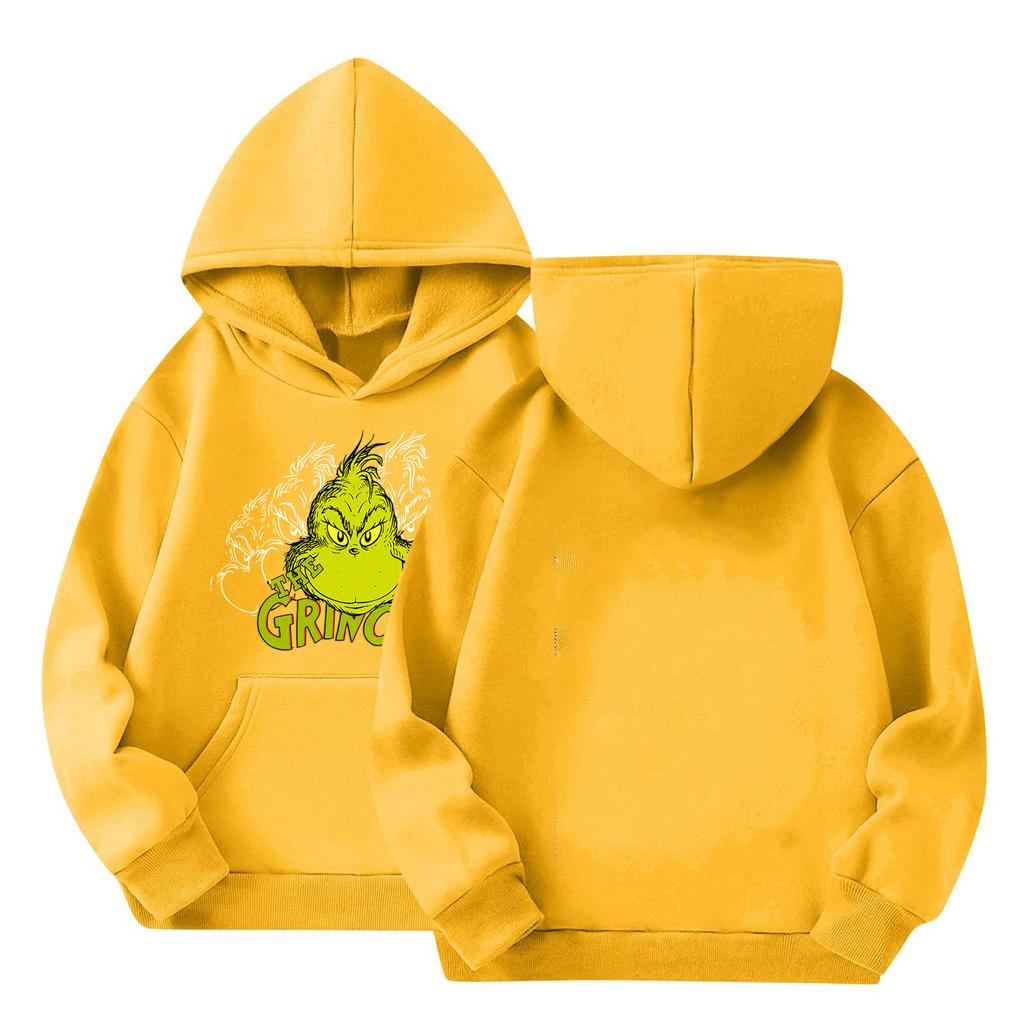 Kids' Long Sleeve Loose Pullover Letter Print Drawstring Hooded Sweatshirt