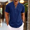 Camicie da uomo in lino a maniche corte con bottoni Camicia casual estiva dalla vestibilità ampia Camicie stile casa