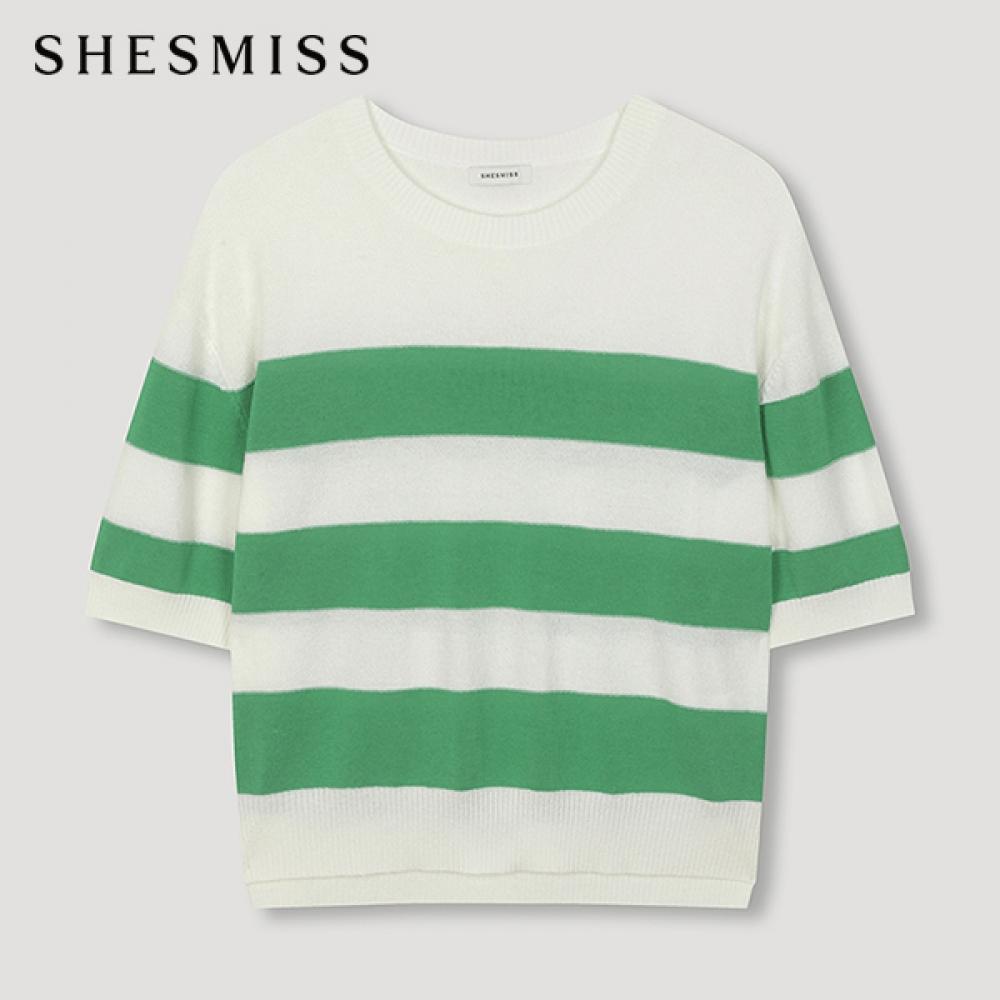 

Вязаный топ с короткими рукавами Shs Miss Stripe Sskpon21160 Gn painted/55
