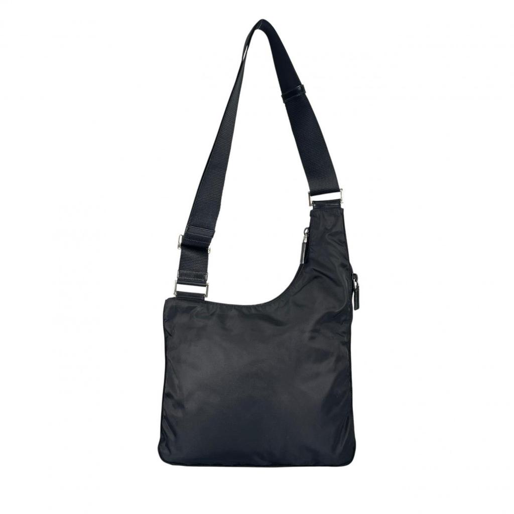 Prada Re-Nylon Triangular Logo Shoulder Bag Nylon Black Women BT0520 Used