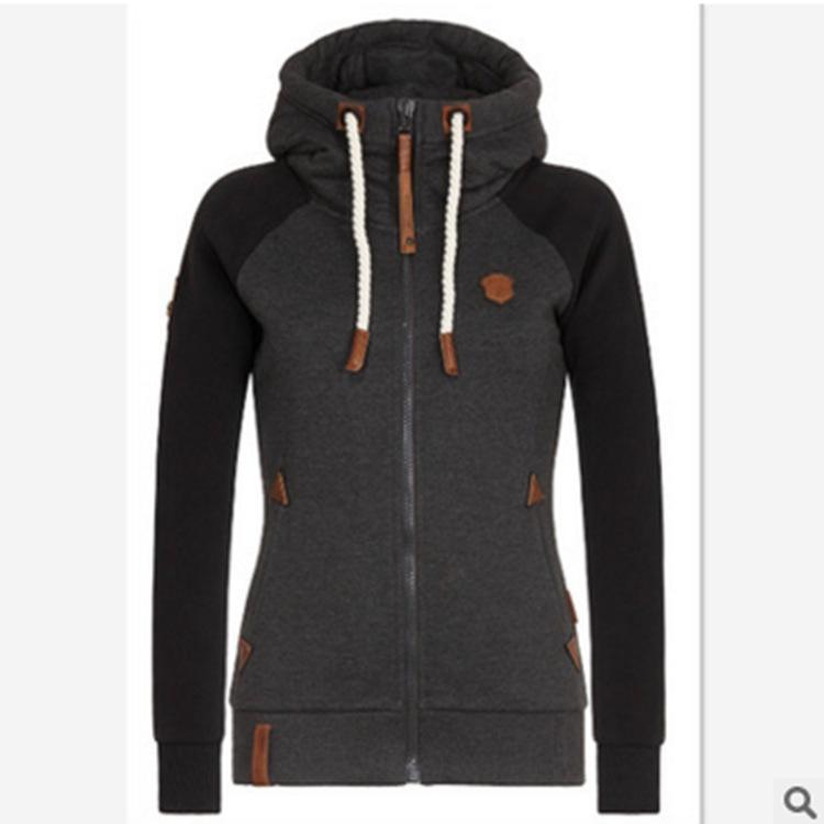 

Женские повседневные толстовки с капюшоном, куртка на молнии, разноцветные женские пальто, топы, повседневные толстовки, толстовки, женская одежда большого размера M чёрный