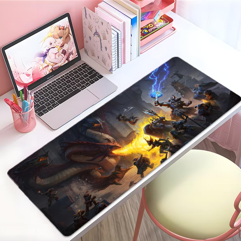 Tapis de Souris Fantasy Ddungeons Dragons de Tableau Grande Épaisseur Pad de Bureau Bords Cousus Tapis de Souris Gaming Pour PC