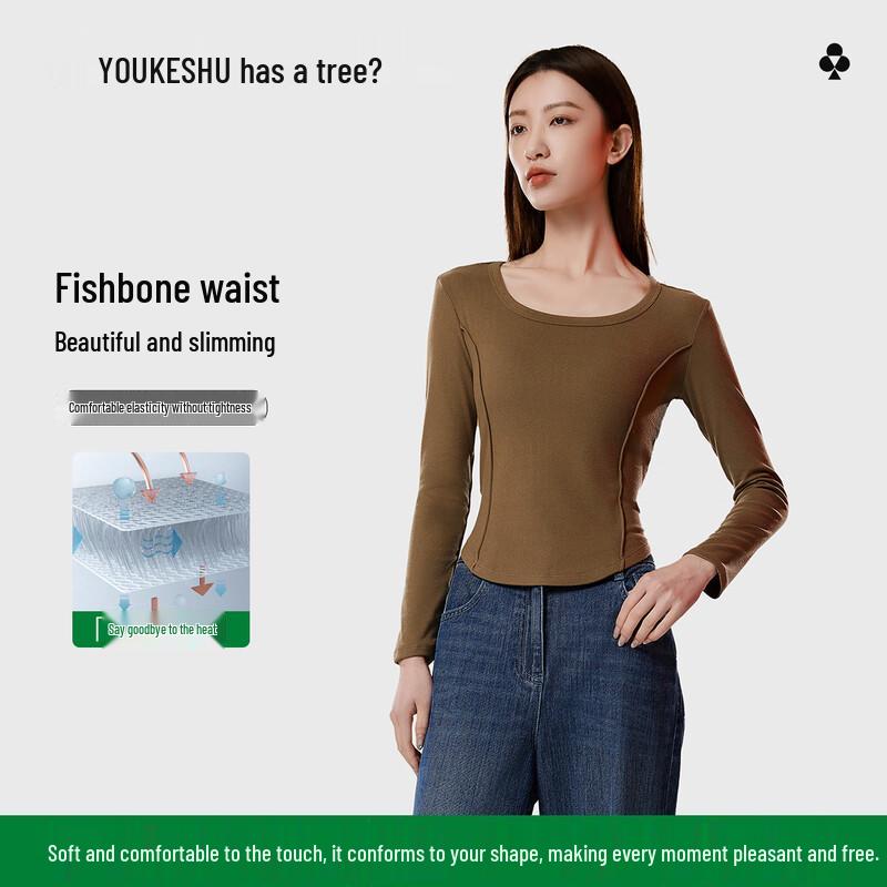 Women's U-Neck Long Sleeve Thermal Base Layer Top