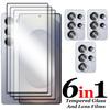 6in1 Slim Soft Fiber Lens Cap + 9H Tempered Glass Flim For Samsung S26 Ultra S26 S25 FE Edge S24 S23 S22 S21 Plus Protector Flim