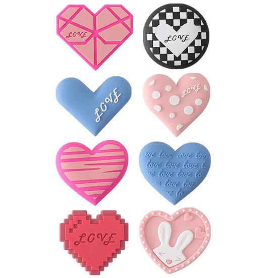 4Pcs Fridge Magnets Three-dimensional Heart-shaped Creative Styling Strong Adsorption Multiple Use Home Decor Lovely Color Heart Creative Magnetic