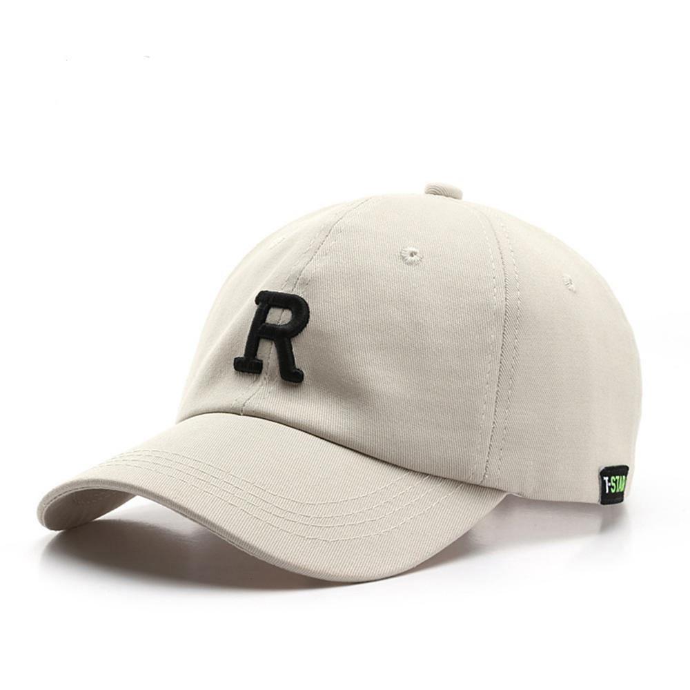 Casquette de baseball en coton à la mode avec lettre R brodée, chapeau à rabat décontracté pour hommes et femmes, casquettes de soleil réglables Hip Hop pour printemps et été