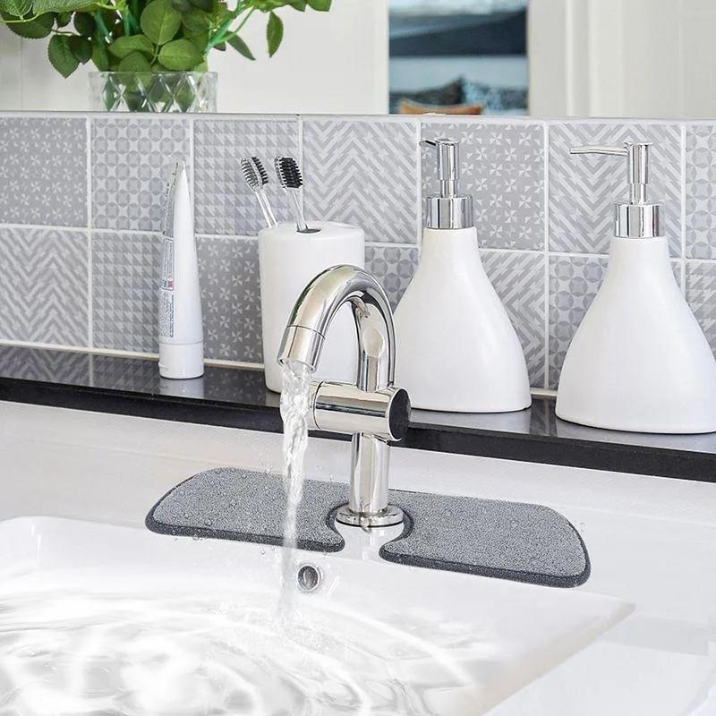 Home Kitchen Sink Splash Mat Faucet Splash Catcher Countertop Absorbent Mat For Kitchen Bathroom Drying