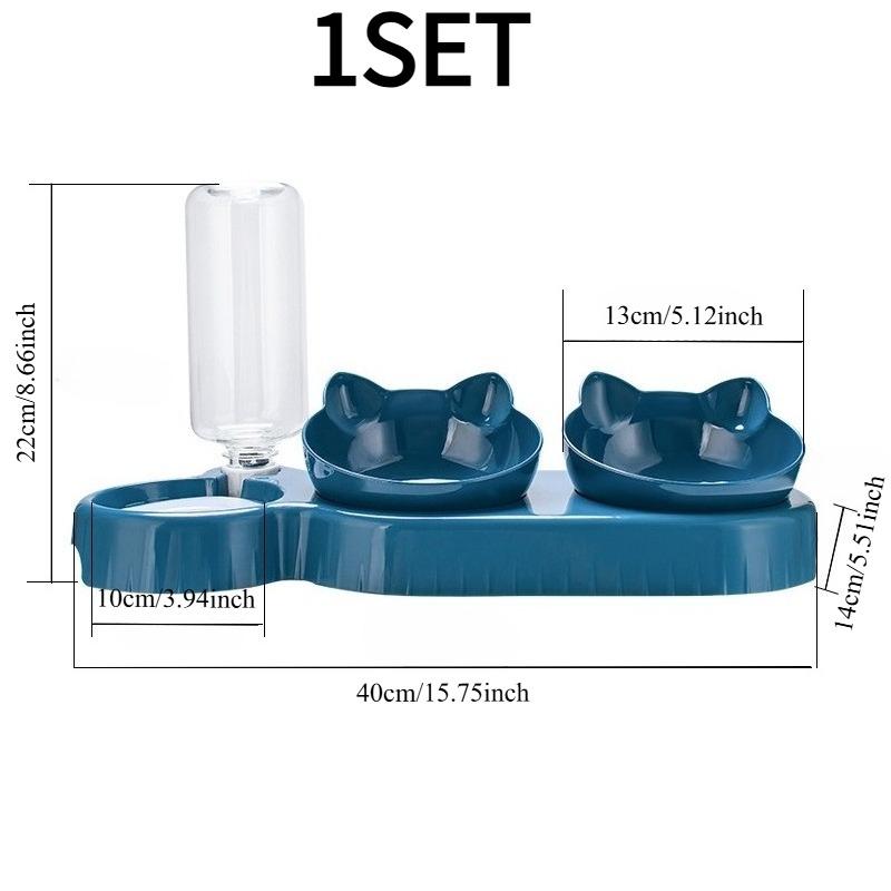 1SET cat bowl dog bowl cat food basin anti-knock automatic water dispenser feeder non-wet mouth pet bowl