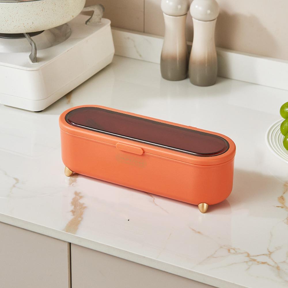 

With Lid Cover Tableware Storage Holder Anti Dust Drainer Holder Home Organization оранжевый