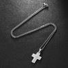Fashion Small Jesus Cross Pendants Female Gold Color Stainless Steel Christian Necklace For Women Religious Jewelry Gift