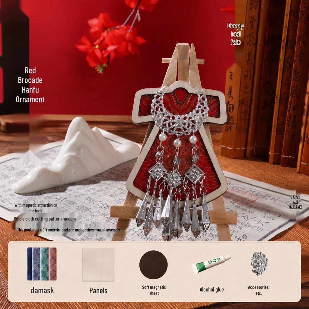 Sterling Silver Imitation Brocade Refrigerator Magnet DIY Kit for Dragon Boat Festival Parent-Child Handmade Activity & Cultural Team Building.
