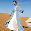 2022 New Cardigan Hand-sewn Drill Long Slim Burqa Dress