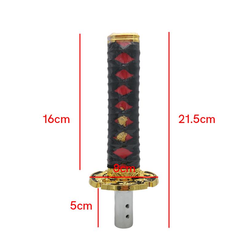 Samurai Sword Automatic Leather Shift Knob Universal For Lock/Button Transmission Cool Katana Gear Shifter Lever 150MM