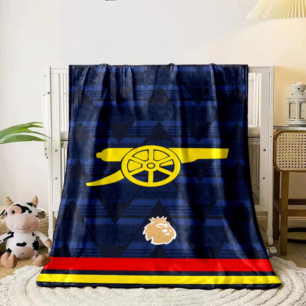 Blue Blanket with Yellow Cannon Design print blanket soft and cozy perfect for the living room bed sofa or a nap,gift