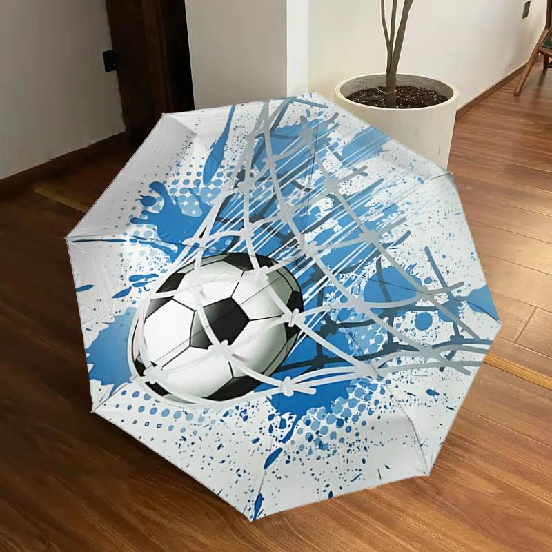 

Soccer Ball Automatic Opening/Closing Umbrella with Foldable Design, 8-Rib Iron Frame Outdoor Umbrella, Ideal Gift for Fans, Travelers, Dail