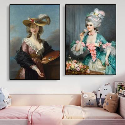 Umění rokoka Francouzský country plakát Elisabeth Louise Vigee Le Brun Autoportrét Obrazy Galerie obrazů na plátně Nástěnná umělecká dekorace