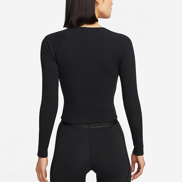 Nike Full Zip Fishbone Long Sleeve Jacket Women Jackets Black DM6068-010