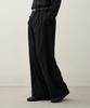 DRAW FIT Two-Tuck Wide Pinstripe Slacks [Black]