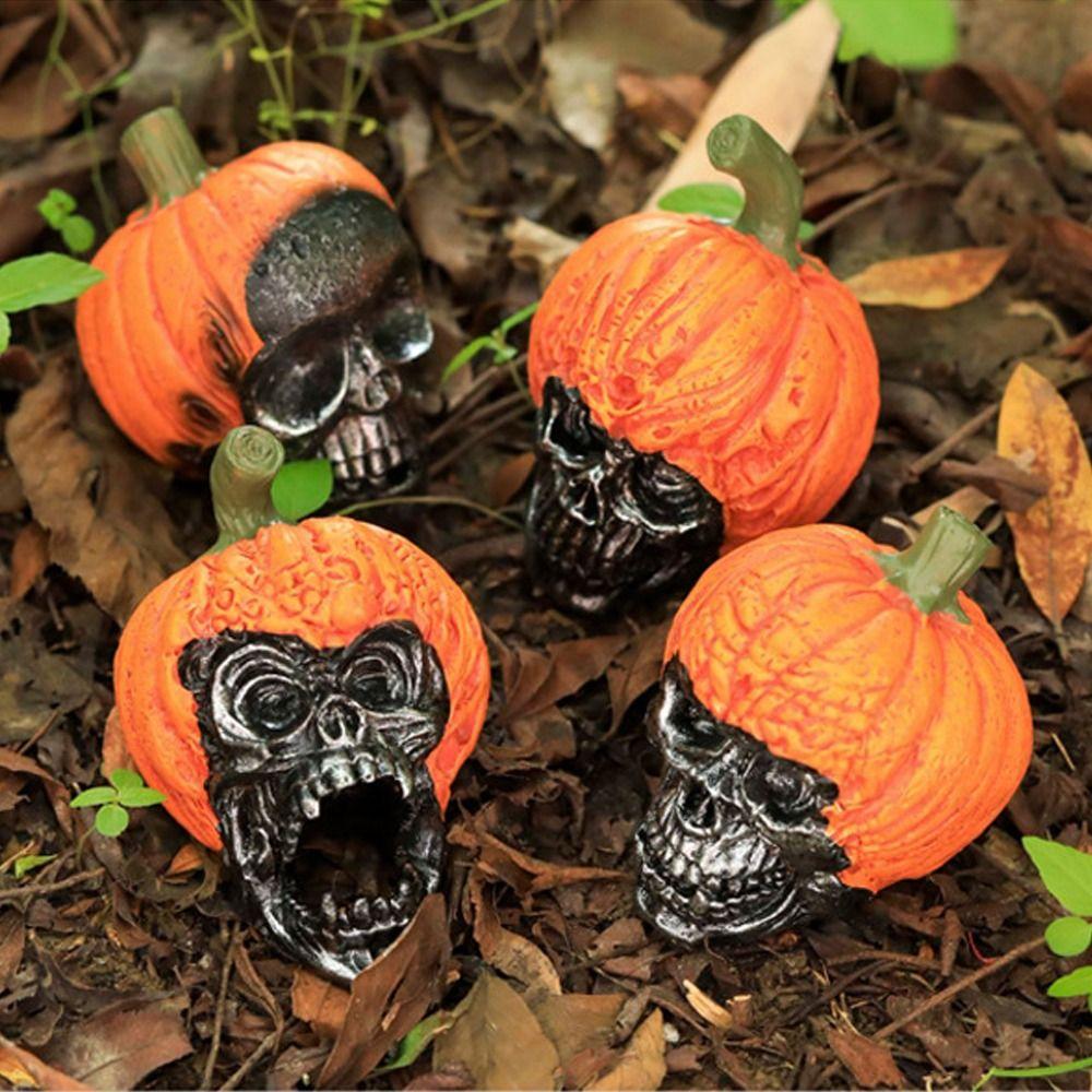 Vintage Artificial Skull Head Model Resin Skull Head Figurines Halloween Decor Gifts