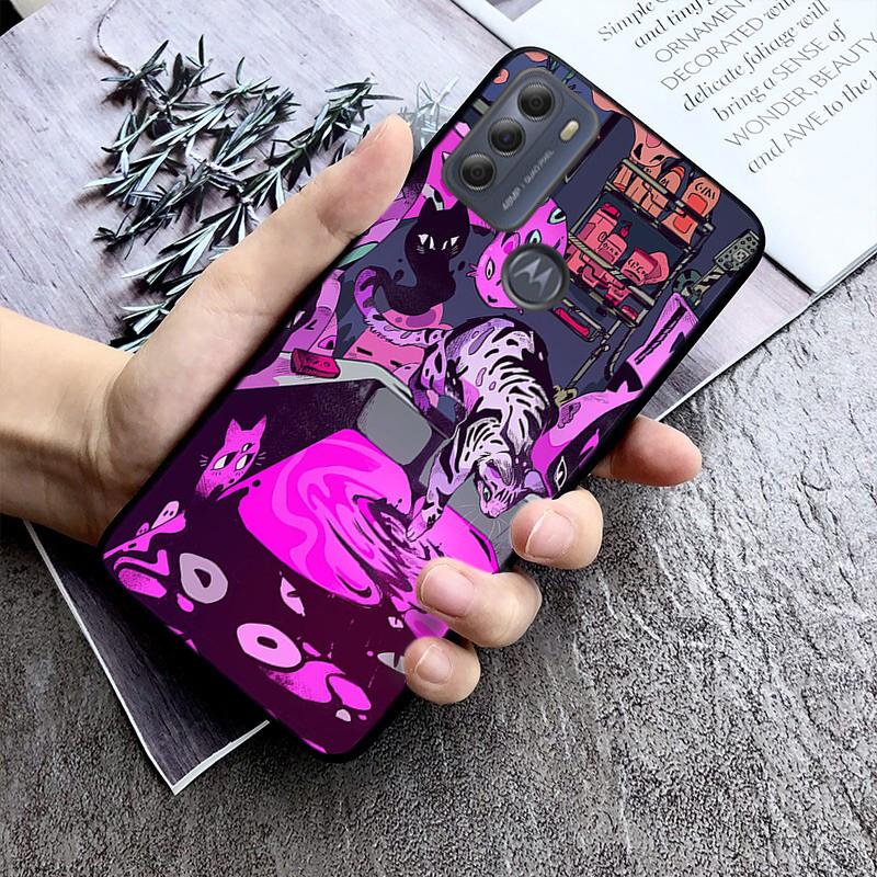 Black Cat Art Phone Case For Moto G86 G85 G75 G15 G05 G56 G72 G53 G54 G84 G60 G31 G32 G24 G 5G G Play