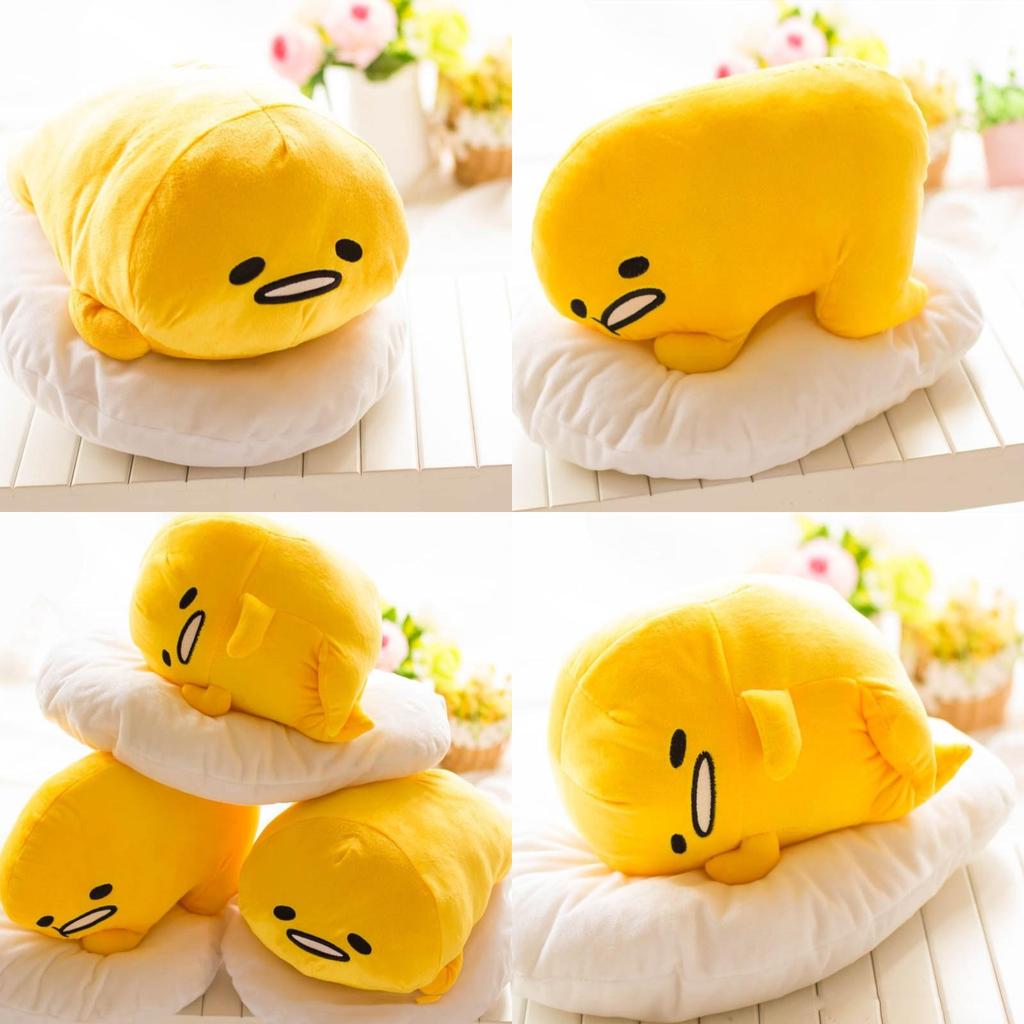 Morbido e Accogliente Carino Sdraiato Gudetama Uovo Pigro Motchiri Peluche da 15" Cuscino Riempito Perfetto per il Relax
