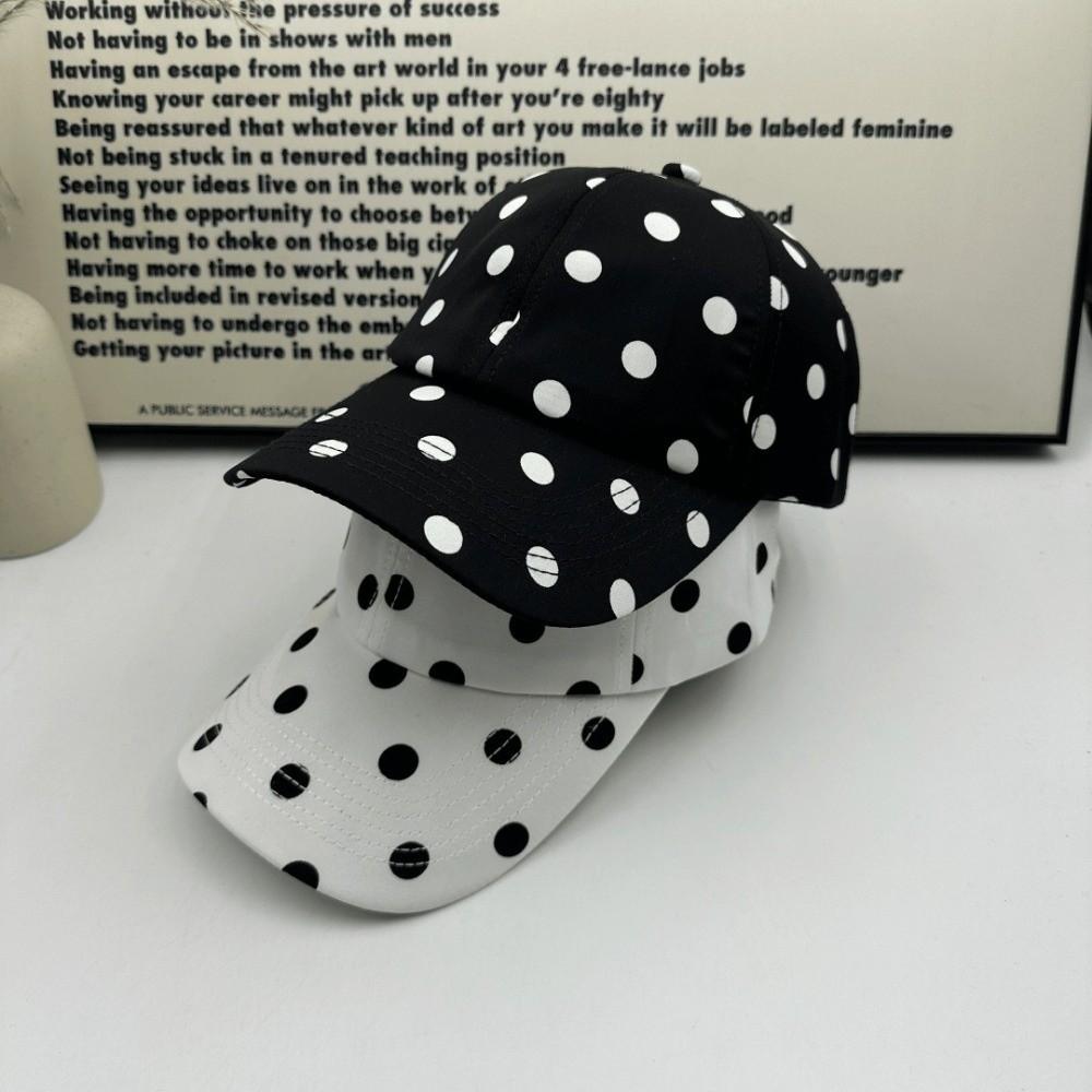 Atmungsaktive Polka Dot Baseballkappe Polyester Sonnenhut Japanischer Schirmmütze Reise