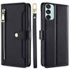 Samsung Galaxy M15 5G Flip Case, Wallet Zipper Pocket, Black