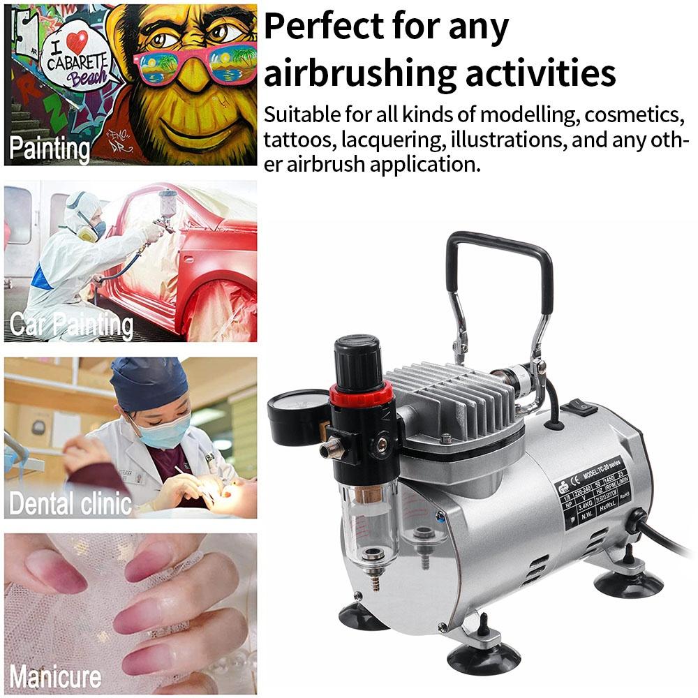 110/220V 50-60Hz 23-25L/min Piston Airbrush Compressor Portable High Pressure Spray Guns Pump For Spraying