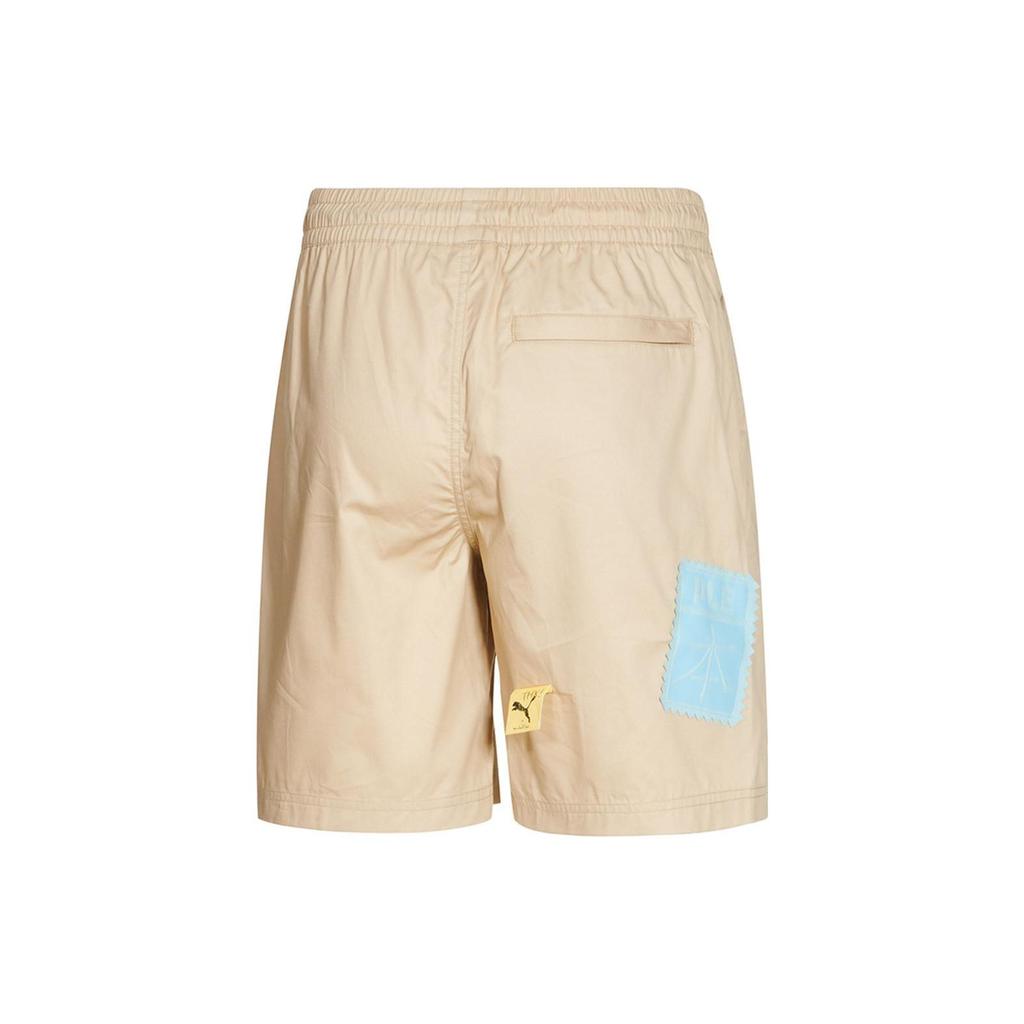 Puma X Michael Lau Collaboration Classics Patchwork Decorated Straight Fit Mid Rise Drawstring Sports Shorts Men shorts Khaki 531325-80