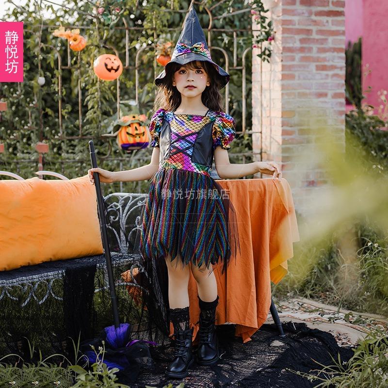 Halloween Children's Costumes Girls Witch Kindergarten Costumes Witch Costumes Wizard Elf Performance Costumes