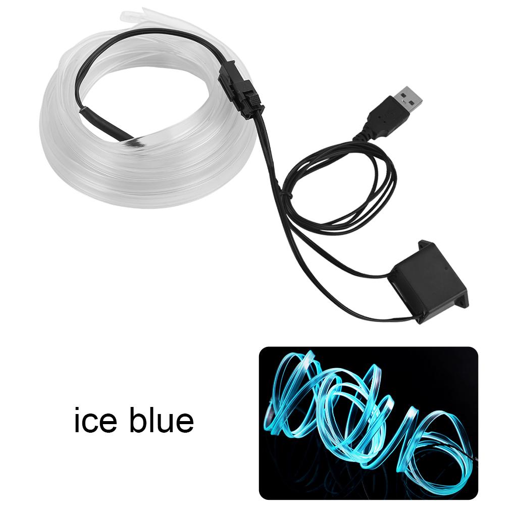 Light Strip LED Lamp Light Glow Flat Edge EL Wire String Strip Rope Tube