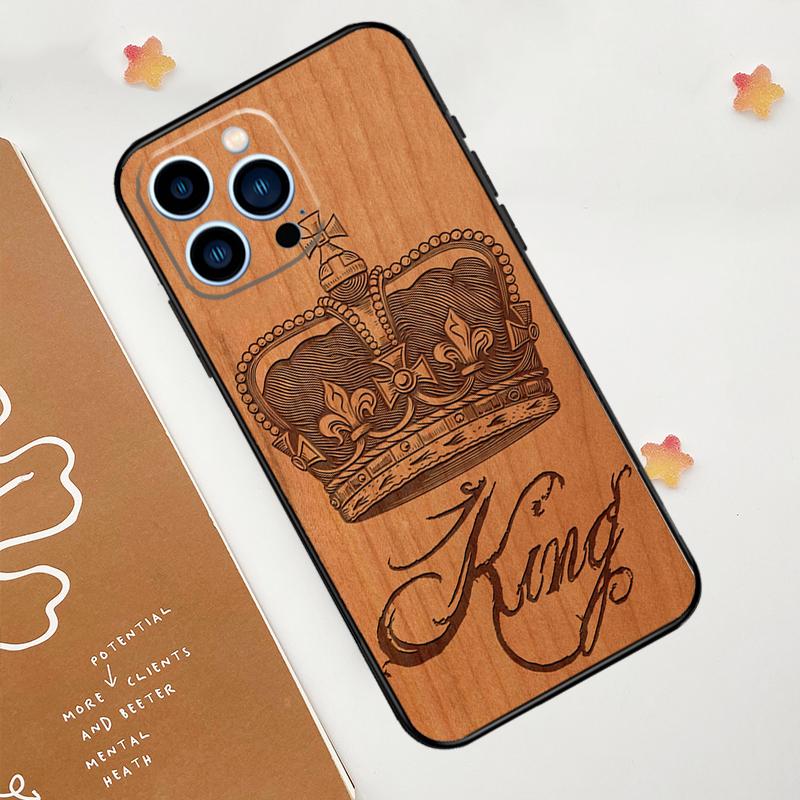 King Queen Crown Phone Case For iPhone 17 Pro Max 14 13 12 11 15 16 Pro Max mini 15 Plus 16e 17 Air Funda