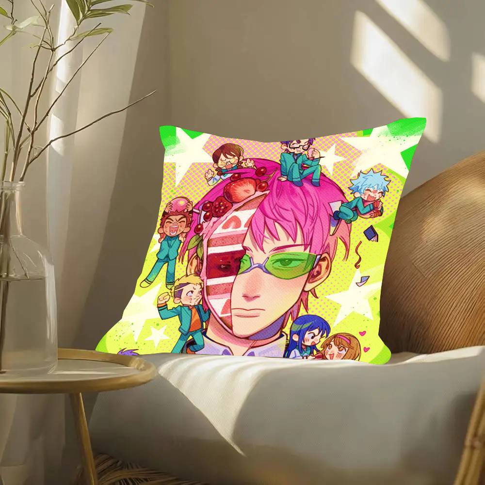 The Disastrous Life Of S-Saiki K Anime Pillow Case Fashion Square Pillowcase Bedroom Sofa Room Ins Decoration Leisure