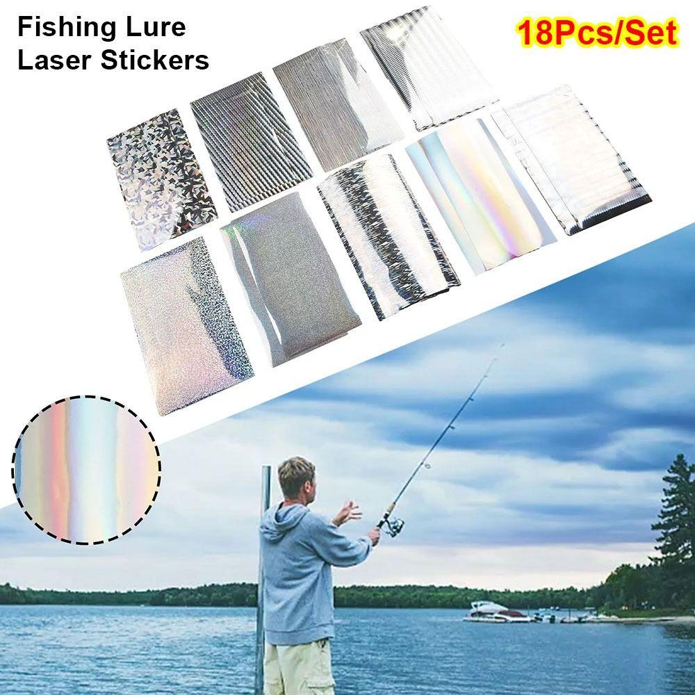 

18Pcs/Set Holographic Fishing Lure Tape Waterproof Fish Skin Stickers Laser Stickers Flasher/Lure