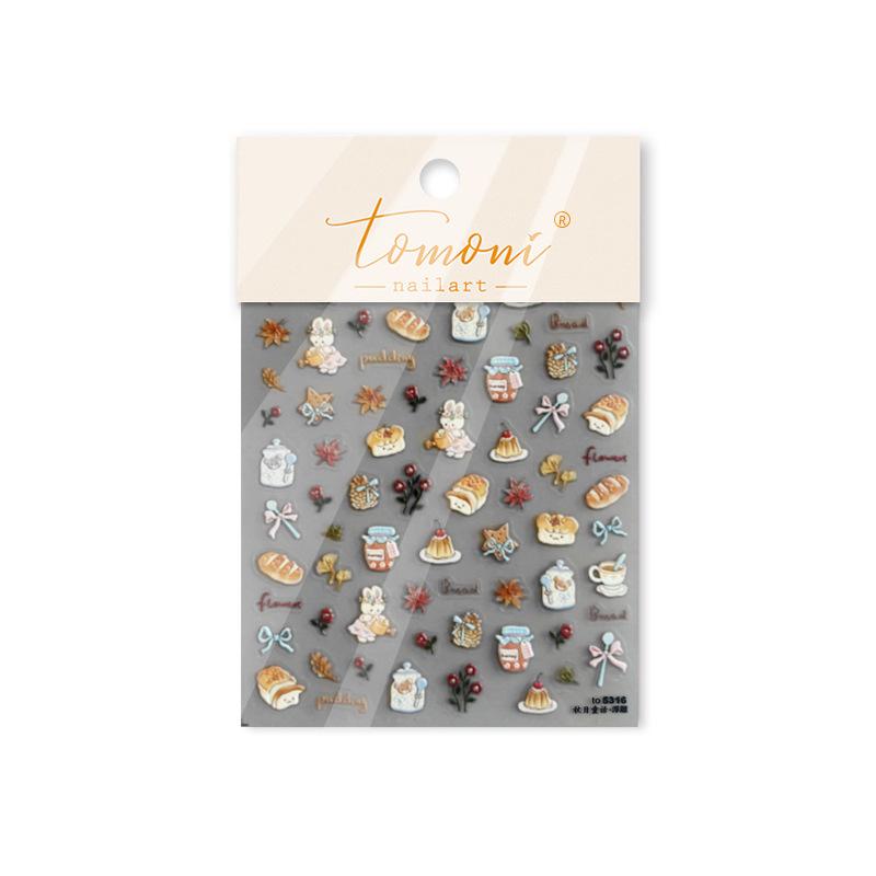 Tomoni 3D Cute Children's Nail Stickers - Dessert & Puppy Jewelry Designs