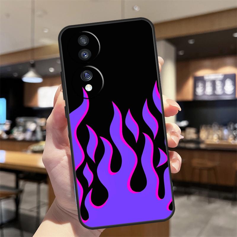 Blue Red Flame Fire Case For Honor Magic 5 6 7 8 Pro Honor 200 400 50 70 90 Lite X8b X8c X9b X9c X9d Win RT Cover