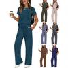 2026 New Spring/Summer Women's Casual Set: Short Sleeve Top and Wide-Leg Long Pants